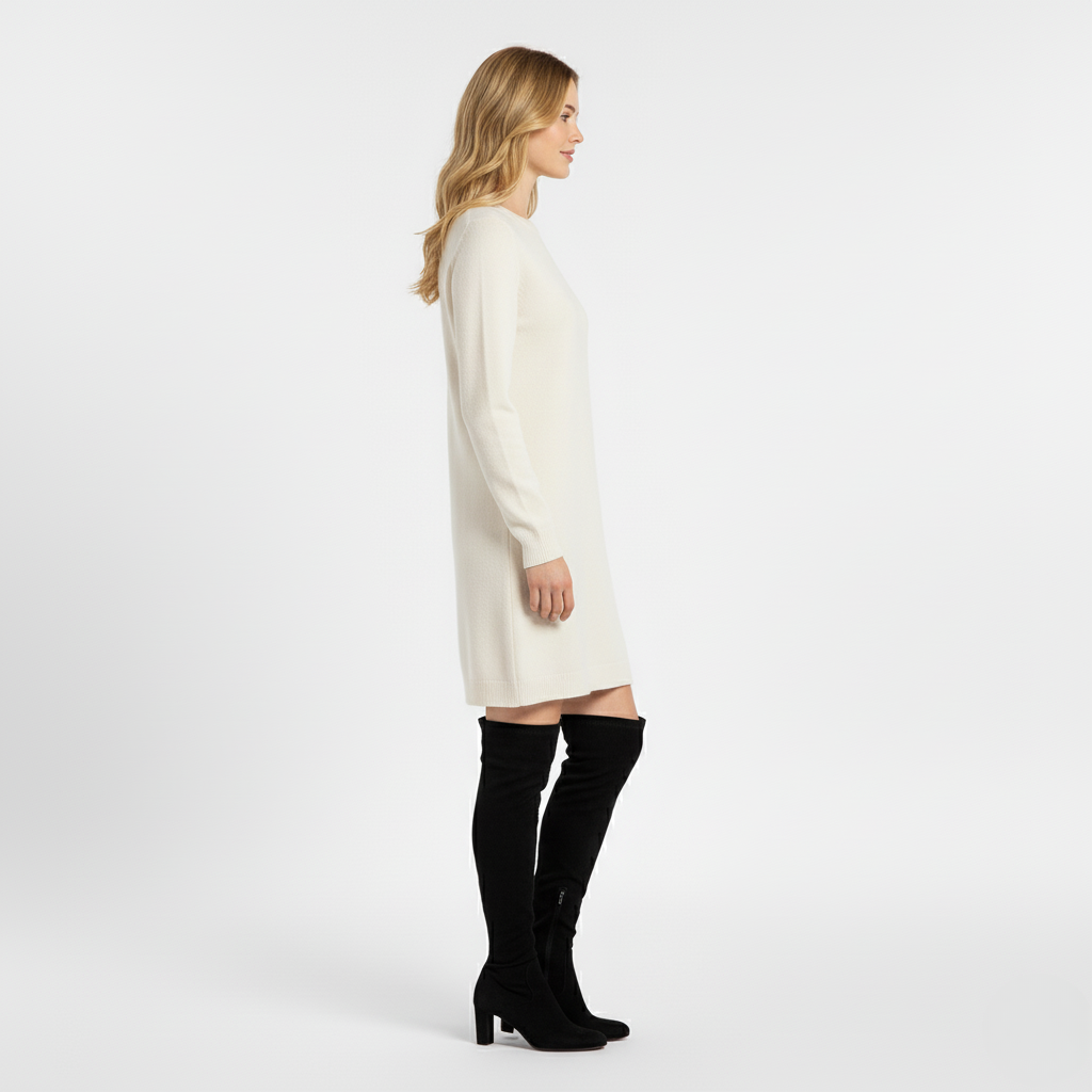 Langærmet Strik Kjole