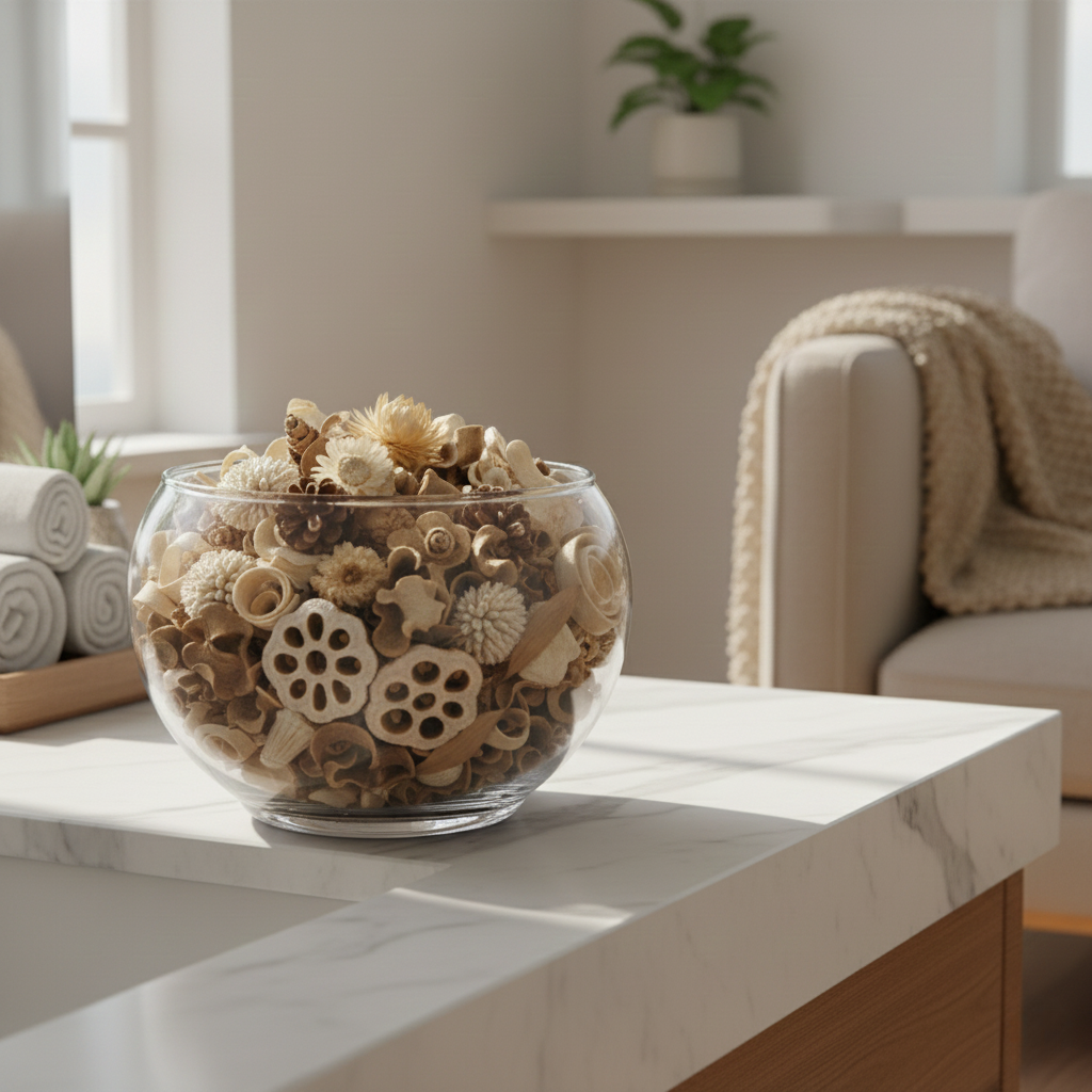 Neutral Botanisk Potpourri Glas­skål